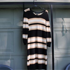 French Connection Size 8 Long Sleeve Striped Dress